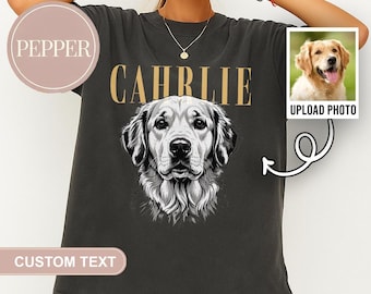 Camiseta personalizada con foto de mascota, camiseta personalizada para dueños de perros, camiseta a juego para mascota y dueño, regalo para mamás perrunas, camiseta con retrato de mascota personalizado