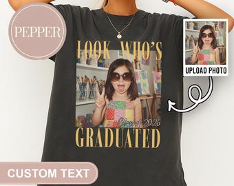 Custom Photo Senior T-Shirt, Personalized 2026 Graduation Shirt, Comfort Colors Apparel, Graduate Class of 2026 Keepsake, Graduation Gift