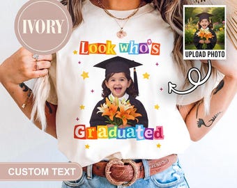 Camiseta personalizada para graduados con foto, camiseta de graduación personalizada de 2026, Comfort Colors Apparel, camiseta de recuerdo para la promoción de 2026