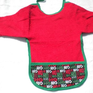 christmas bib with sleeves