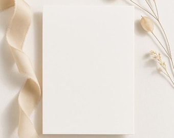 Elegant Beige Wedding Card Template: Minimalist Floral (Digital Download)