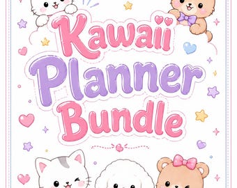Kawaii Planner Bundle | Daily, Weekly, Monthly, Habit Tracker (Printable PDF)