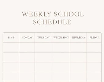 Printable School Timetable | Boho Weekly School Planner | Editable Student Schedule Template |