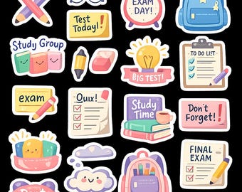 Study Planner Stickers | Work Planner Stickers | Functional Digital Stickers | iPad Planner PNG