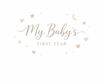 Neutral Baby Memory Book | First Year Milestone Journal (PDF Download)