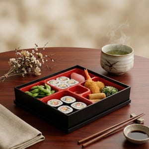 Japanese Bento Box - 5 Compartment Reusable Lunch Container