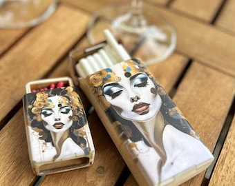 cigarette case where to buy Wooden Slim Cigarette Case, Art Deco Smoker Gift