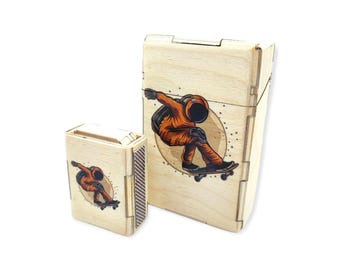 Estuche para cigarrillos hecho a mano: bolsa fina para tabaco, regalo para fumadores