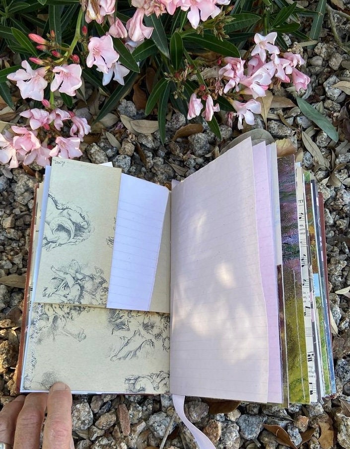 Repurposed Book Journal Hand Stitched Binding Travel Log Art Journal ...