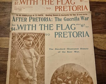 With The Flag to Pretoria Boer War magazines lot of 3