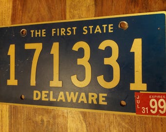 DELAWARE American Licence Plate from 1999 GENUINE