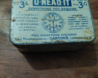 Vintage U-NEAD-IT Motor Cycle Repair Kit TIN