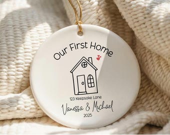 Our First Home Ornament, Personalized New Home Keepsake Bauble