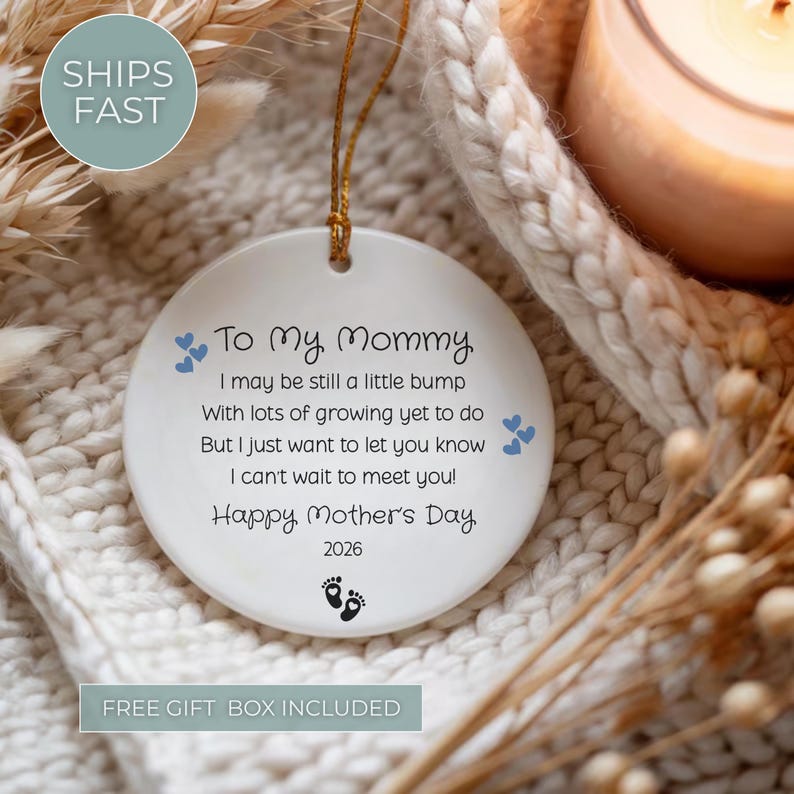 Baby Bump Ornament, First Mother's Day Gift, Mom to Be