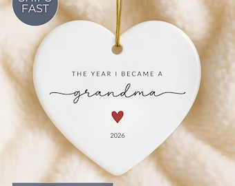 Grandma Ornament, The Year I Became a Grandma Christmas Bauble, Grandmother Keepsake