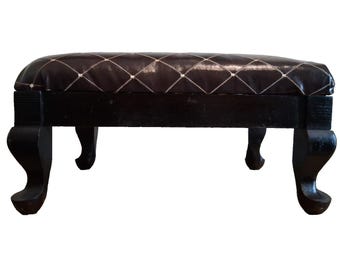 Re-Upholstered Wood Foot Stool