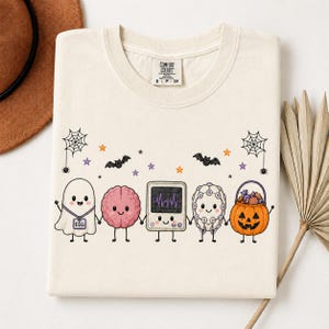 EEG Tech Halloween Shirt, Comfort Colors EEG Tee, Cute Ghost Neurodiagnostic Shirt, EEG Technician Gift, Spooky Brain Wave Tee