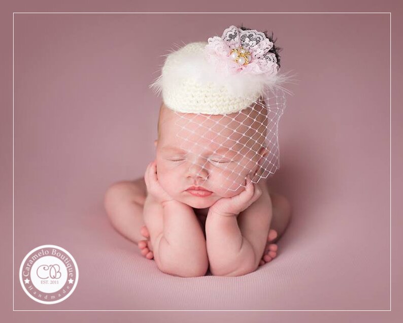 Vintage Inspired Newborn Pillbox Hat Photo Propretro Etsy