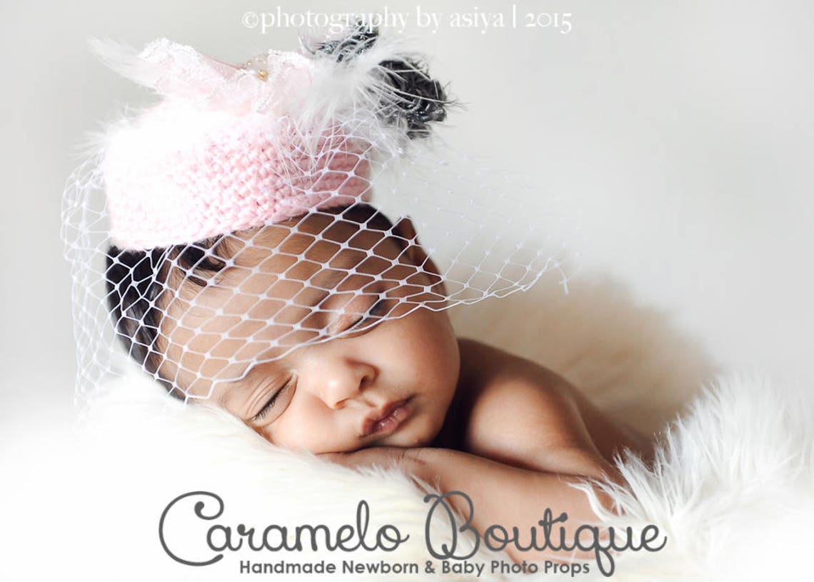 Vintage Inspired Newborn Pillbox Hat Photo PropRetro Etsy