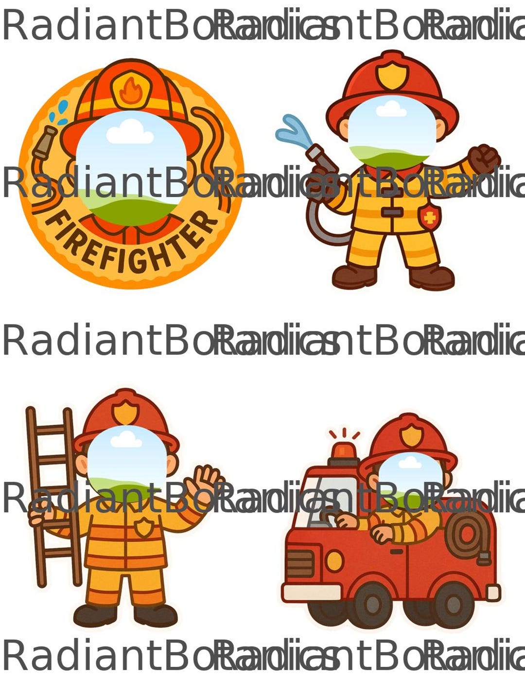 Custom Firefighter Stickers Set of 4 - Etsy