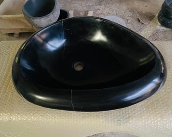 Black Marble Sink, Nero Marquina Sink, Marble Bathroom Sink, Stone Sink, Vanity Sink, Modern Black Basin