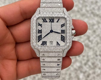 Gefrorene Moissanit Uhr