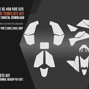 ktm Template SX XC 450 505 525 ATV Quad Vector Files stencil | ai eps pdf cdr svg dxf | 1:1 Scale Commercial License Digital Download