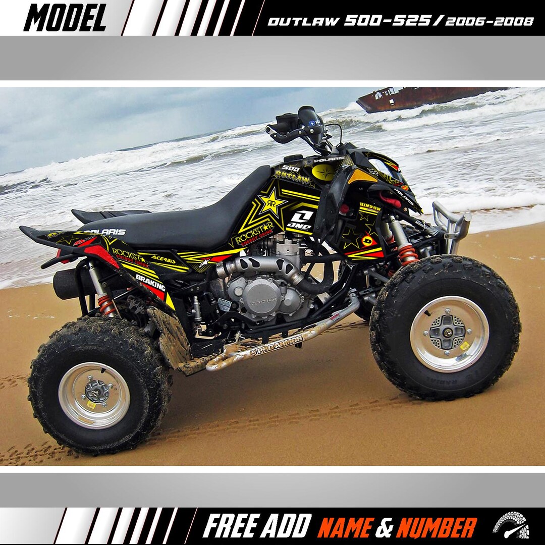 Outlaw Racing Graphics Polaris Outlaw 450 500 525 Graphics Kit | ATV Decals Stickers | Custom ...