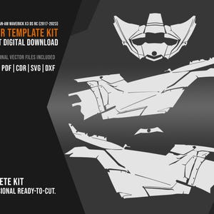 Can-Am Maverick X3 DS RC 2017-2023 Vector Template 1:1 Scale | UTV Side by Side Graphic Kit Stencil | eps ai pdf svg dxf cdr Commercial Use