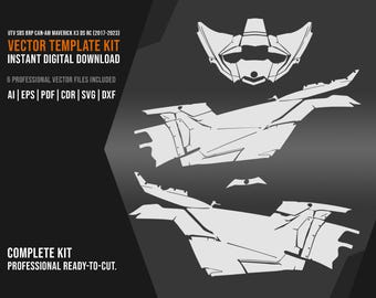 Can-Am Maverick X3 DS RC 2017-2023 Vector Template 1:1 Scale | UTV Side by Side Graphic Kit Stencil | eps ai pdf svg dxf cdr Commercial Use