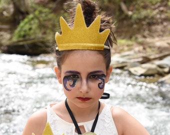 Child Ursula or King Triton Costume Set – Crown, Trident & Cuffs | Disney Villain Kids Cosplay, Halloween Dress Up Accessories