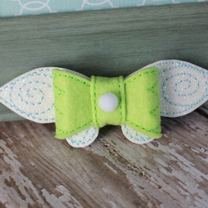 Tink-Inspired Fairy Hair Bow- Wool Felt- Clip and Headband Option
