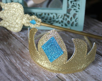 Snow Queen-inspired Tiara and Scepter Set- Glitter Dress-up accessories