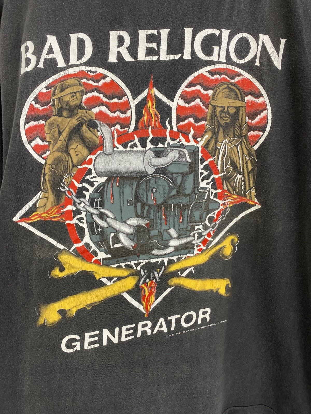 ヴィンテージ 1992 Bad Religion Generator Rock Bend Tシャツ レア 