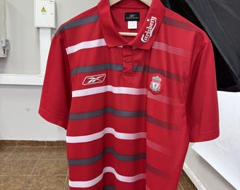 Liverpool Reebok Carlsberg Polo T-Shirt Soccer Jersey size M