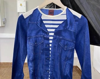 Archivo 1997 Jean Paul Gaultier JPG Blusa hecha en Francia