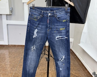 Jean Dsquared2 fabriqué en Italie, rare, style rétro hype Y2K, taille 42