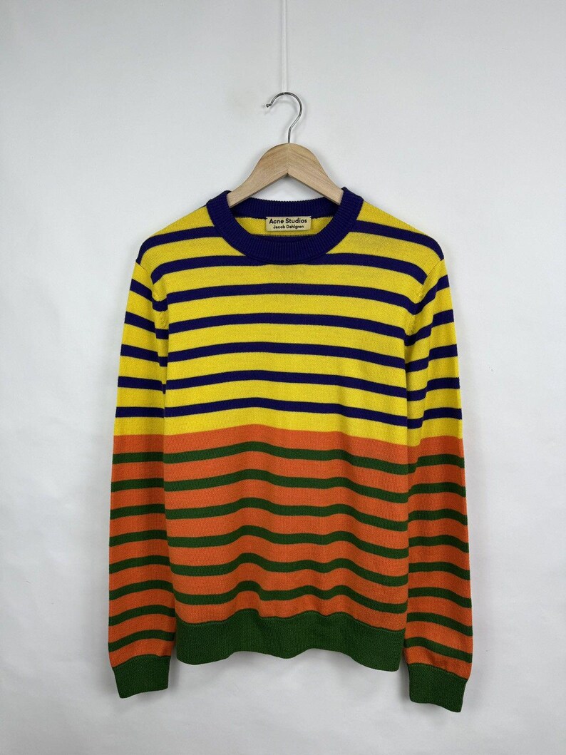 Acne Studios Jacob Dahlgren Wool Laine Striped Sweater Y2K size S/M image 3