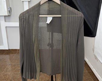 Sarah Pacini Avantgarde Rippstrick-Cardigan, hergestellt in Italien, Einheitsgröße