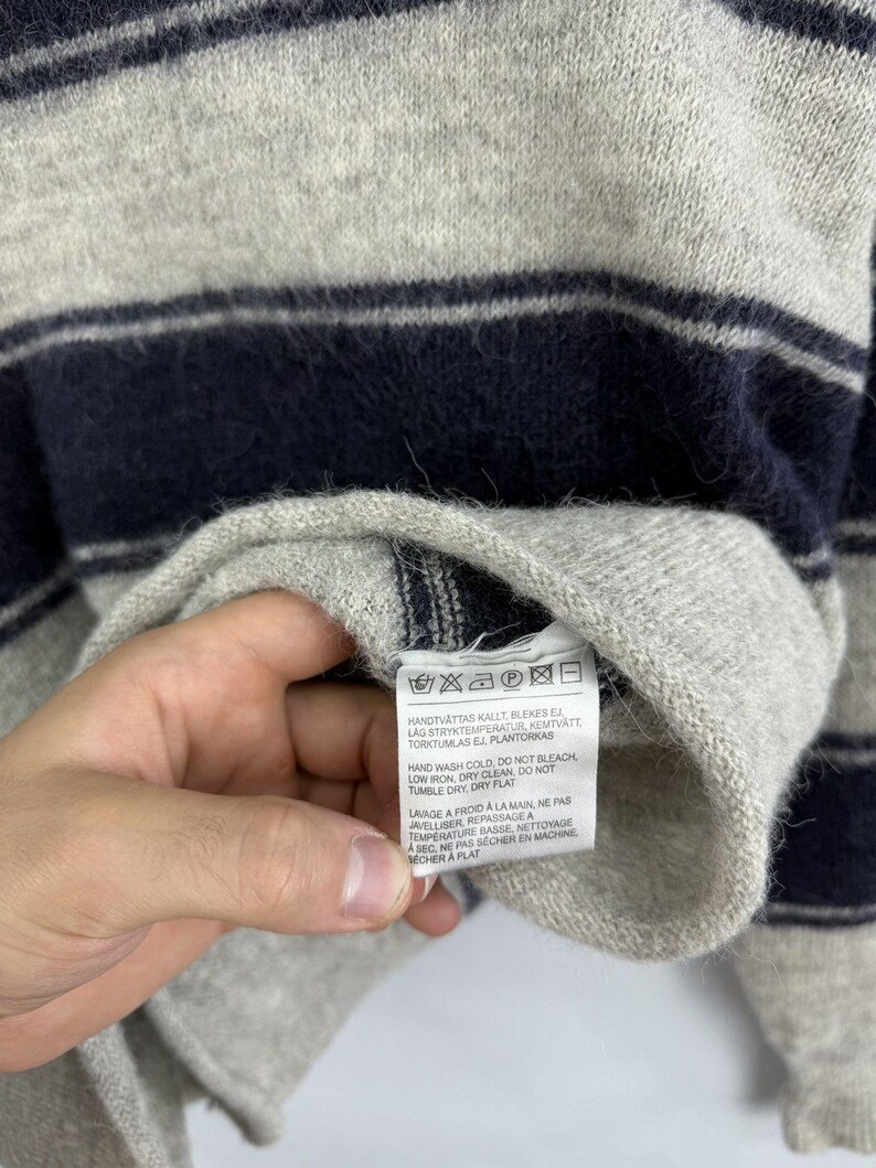 Y2K Acne Studios Alpaca Wool Striped Sweater size L/XL image 6