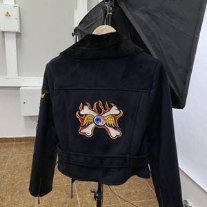 Chaqueta vintage Von Dutch Motor de piel sintética de oveja imagen 1