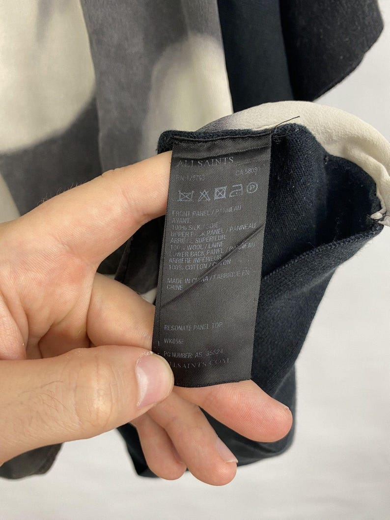 Camiseta de seda y lana estilo Björk de Allsaints, edición limitada retro, talla M. imagen 6