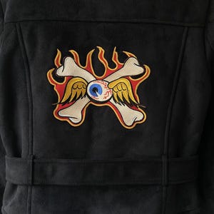 Chaqueta vintage Von Dutch Motor de piel sintética de oveja imagen 10