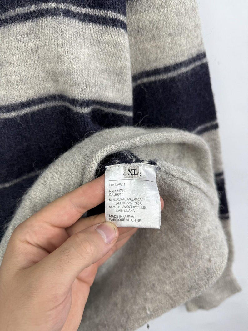 Y2K Acne Studios Alpaca Wool Striped Sweater size L/XL image 5