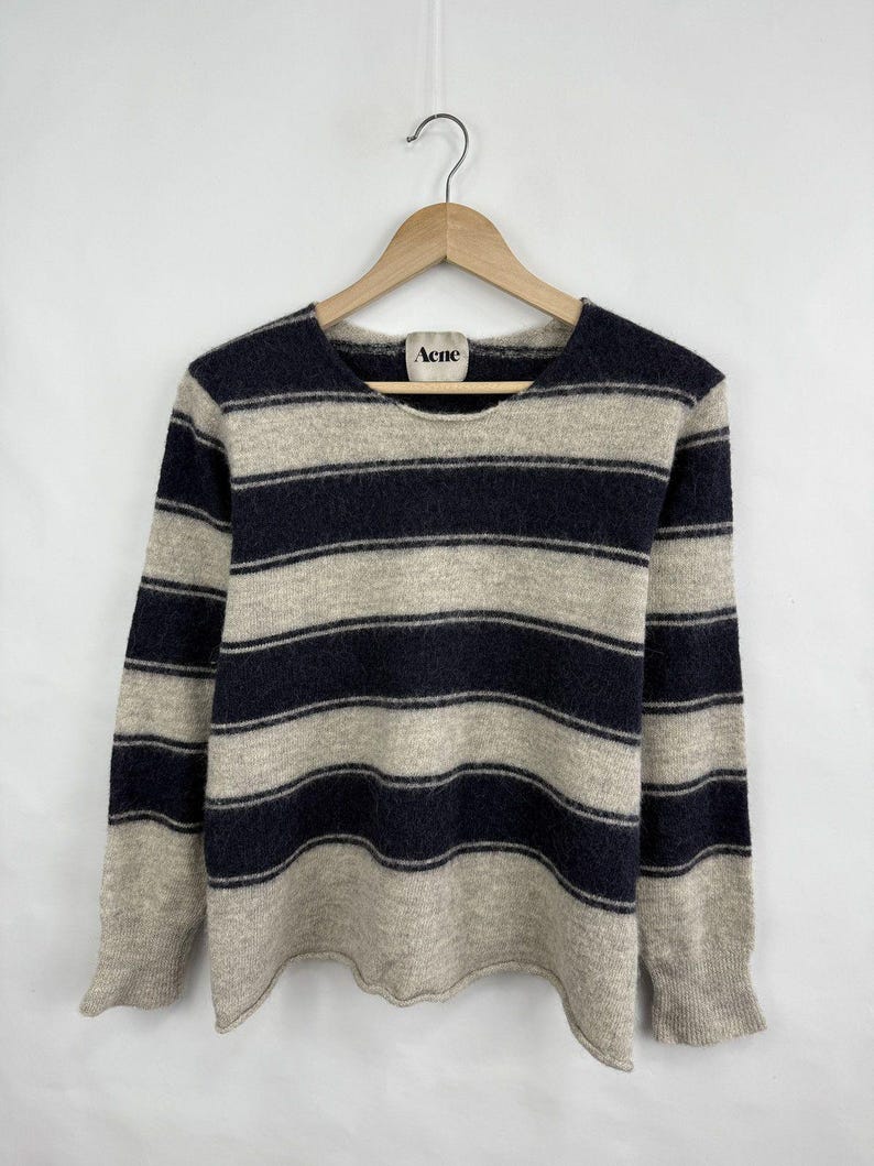Y2K Acne Studios Alpaca Wool Striped Sweater size L/XL image 3