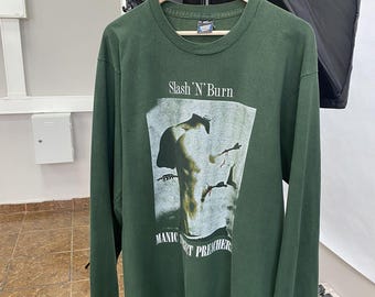 Vintage 90s Manic Street Preachers Slash N Burn Long Sleeve Size