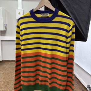 Acne Studios Jacob Dahlgren Wool Laine Striped Sweater Y2K size S/M image 1