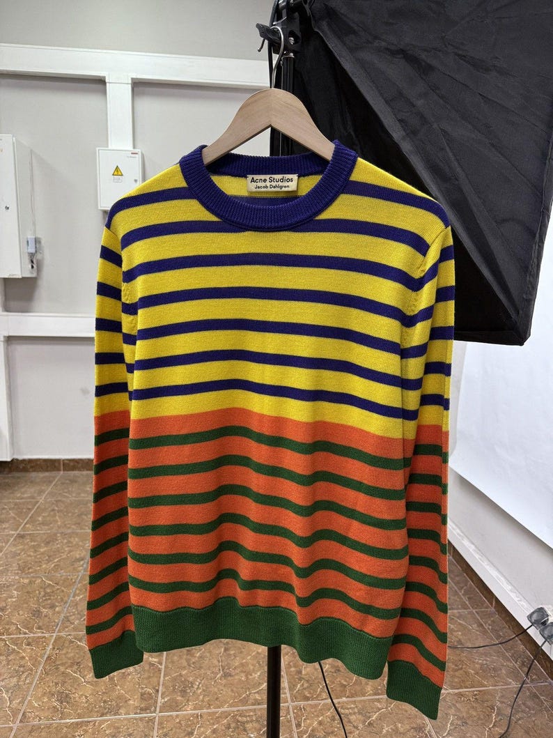 Acne Studios Jacob Dahlgren Wool Laine Striped Sweater Y2K size S/M image 1