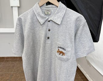 Polo Camel Cigarettes vintage des années 90, rare, taille M/L