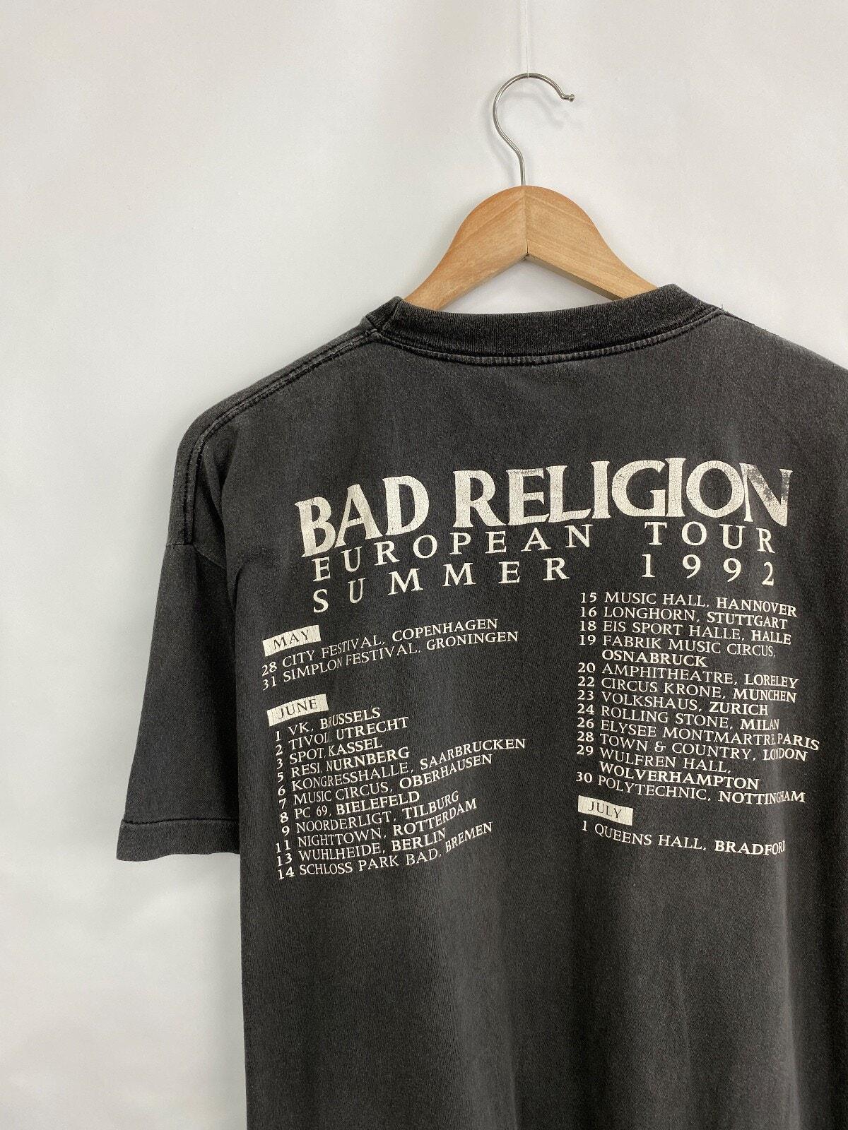 ヴィンテージ 1992 Bad Religion Generator Rock Bend Tシャツ レア